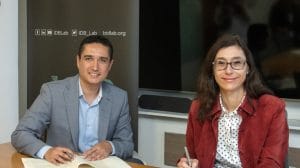 David Muñoz, CEO de Creditú -Florencia Attademo-Hirt, gerente general de Cono Sur y representante en Chile del BID